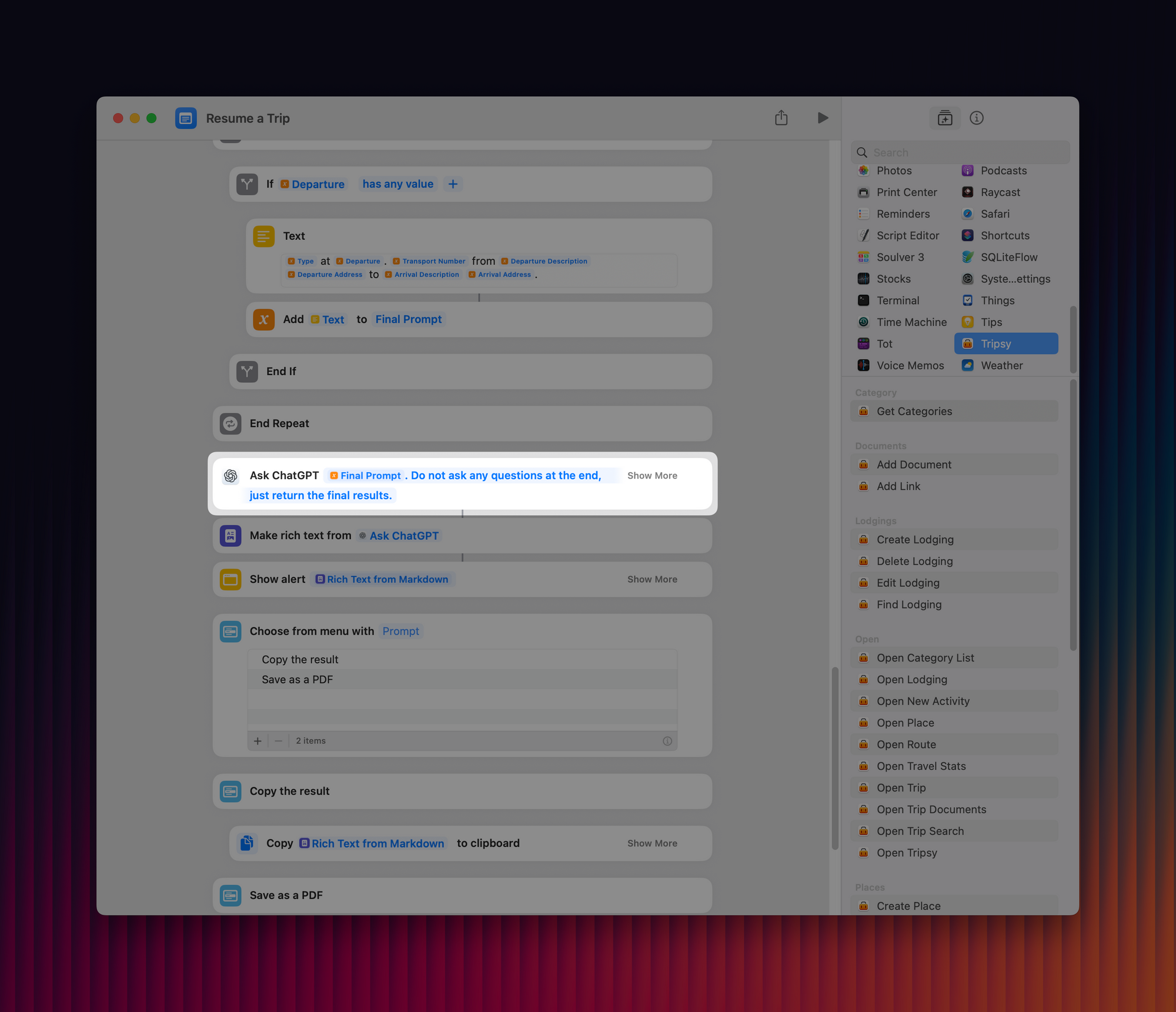 How you can integrate Tripsy with ChatGPT to automate some of your travel planning